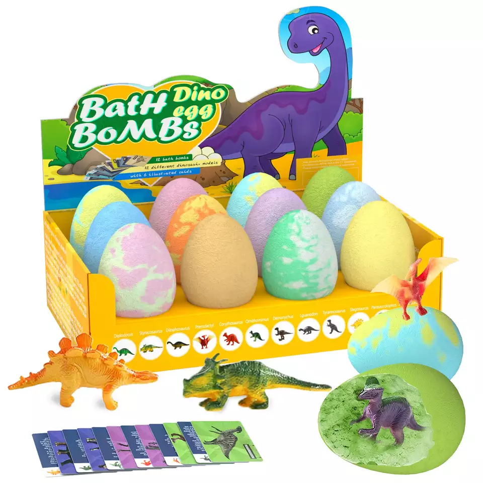 bombes de bain aux œufs de dinosaure