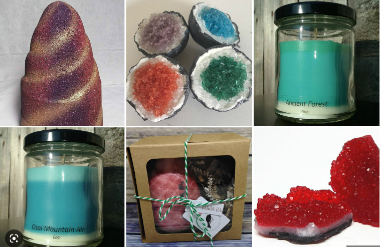 Bombes de bain en cristal avec bougies parfumées d'un client américain commandes