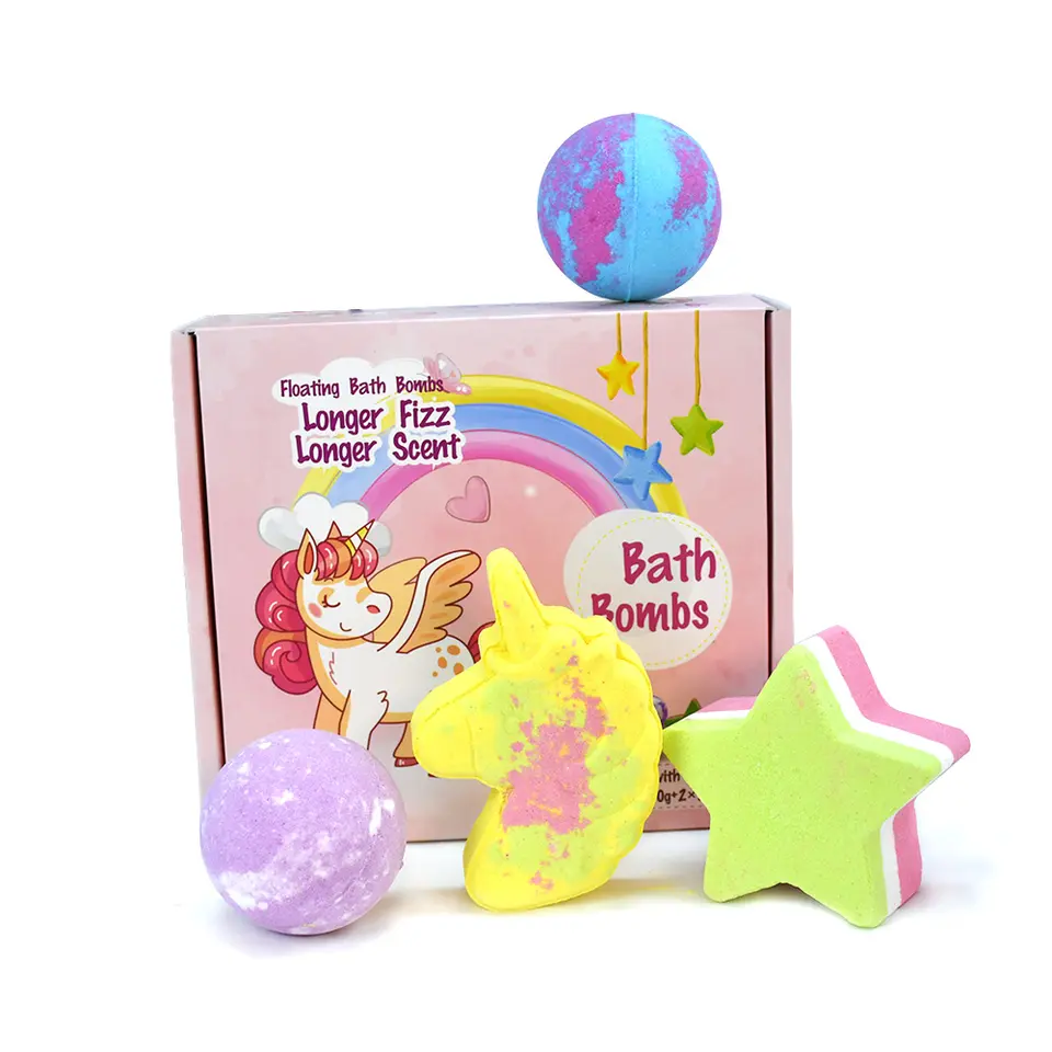 Bombe de bain licorne avec jouets à l'intérieur