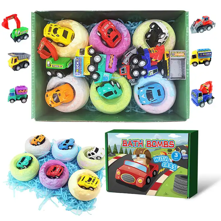 Bombes de bain pour enfants en gros avec des jouets de voiture surprise à l'intérieur pour les détaillants